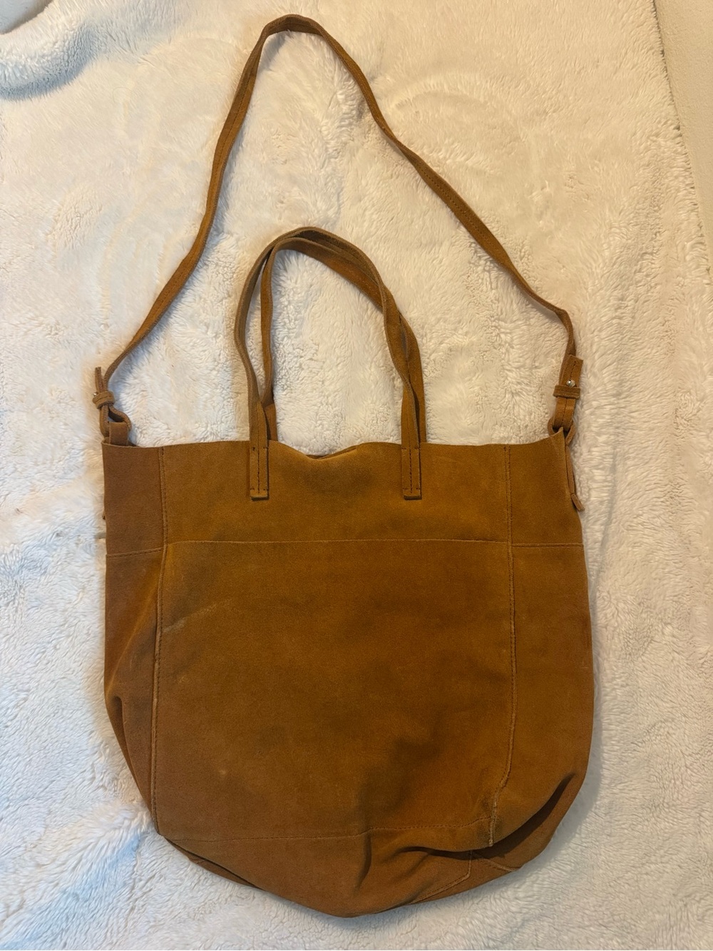 H&M Suede Hobo Bag in Cognac